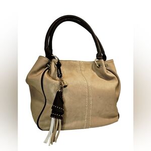 [Blush] Soft & Slouchy Taupe Faux Leather Hobo Shoulder Bag